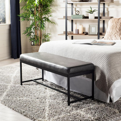Chase Faux Leather Bench, Grey