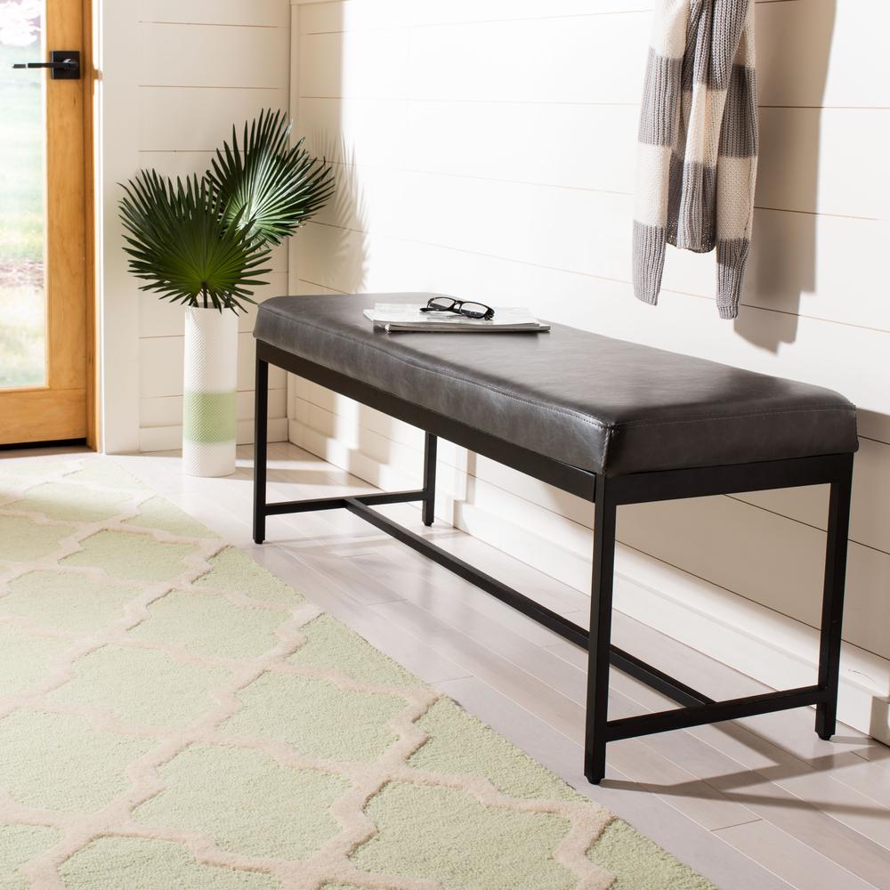 Chase Faux Leather Bench, Grey