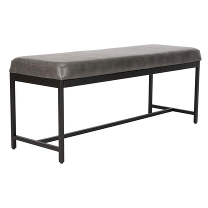 Chase Faux Leather Bench, Grey