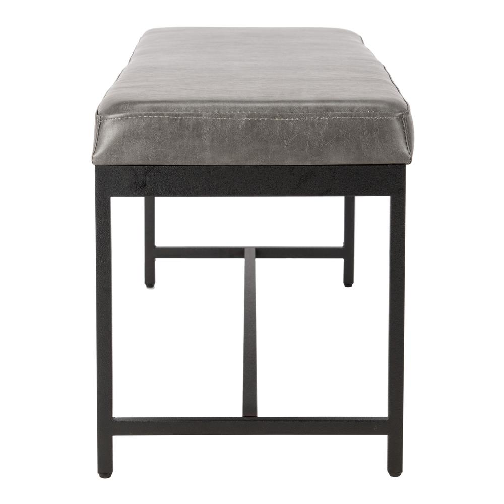 Chase Faux Leather Bench, Grey