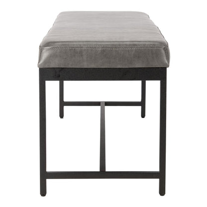 Chase Faux Leather Bench, Grey