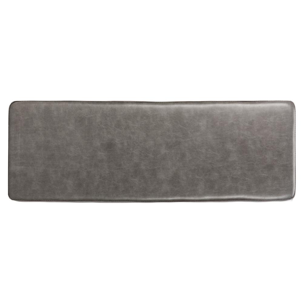 Chase Faux Leather Bench, Grey