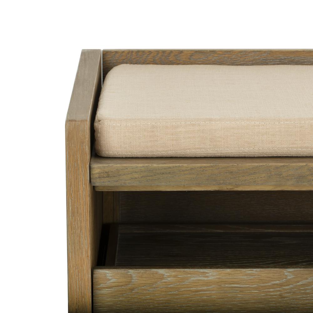 Percy Storage Bench, Rustic Oak/Beige