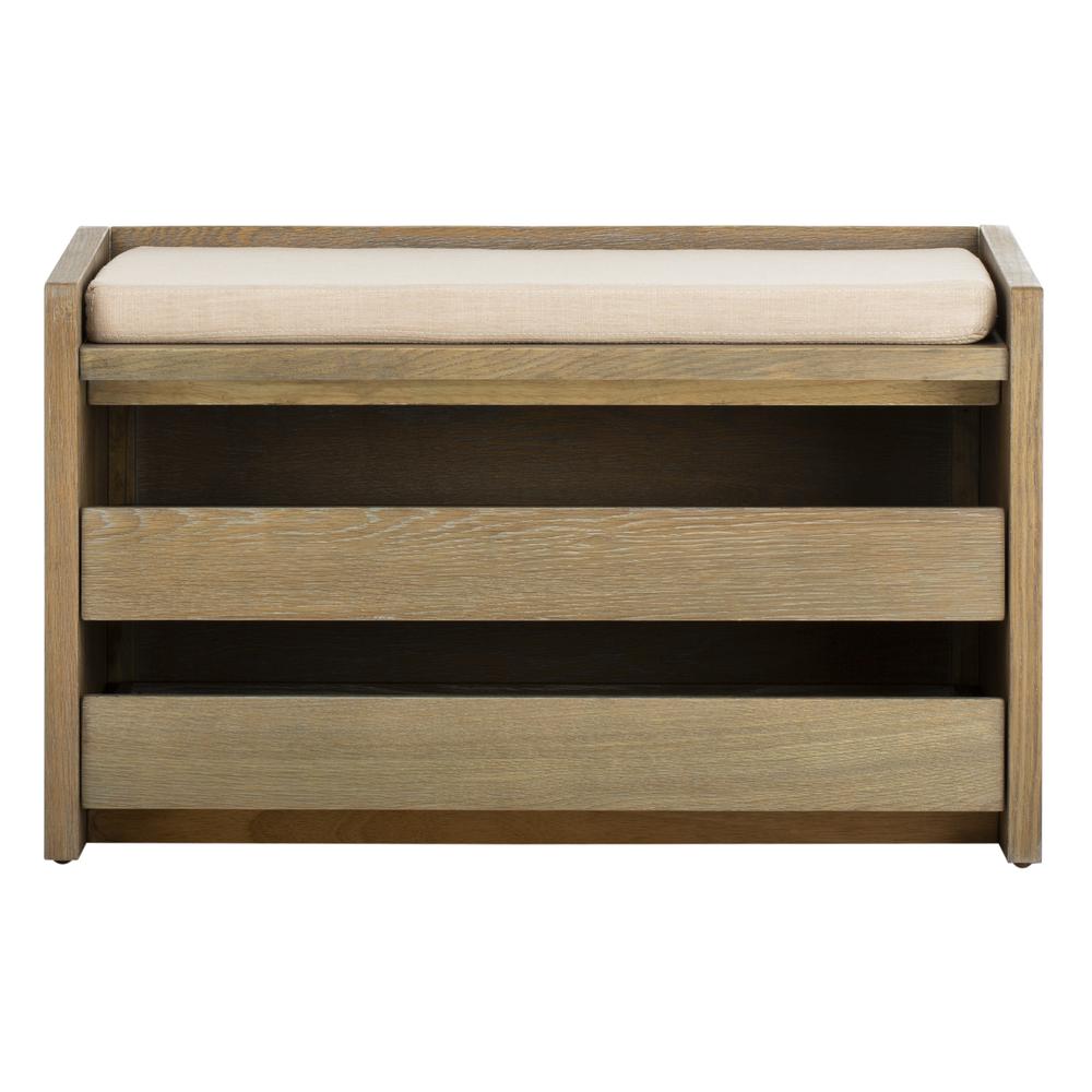 Percy Storage Bench, Rustic Oak/Beige