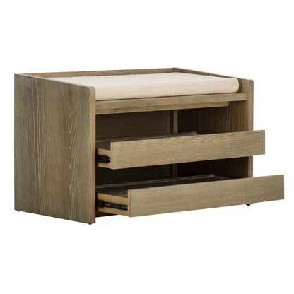 Percy Storage Bench, Rustic Oak/Beige