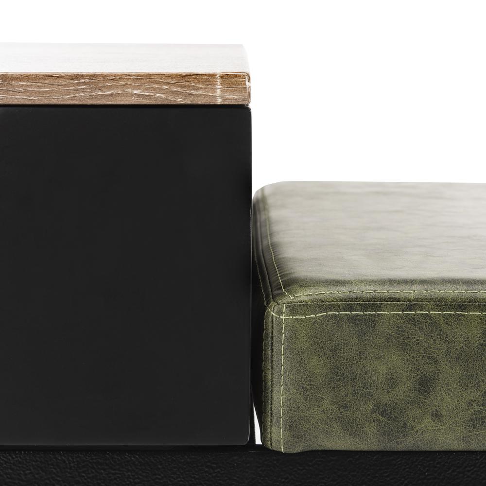 Maruka Bench With Storage, Grey Wash/Dark Green
