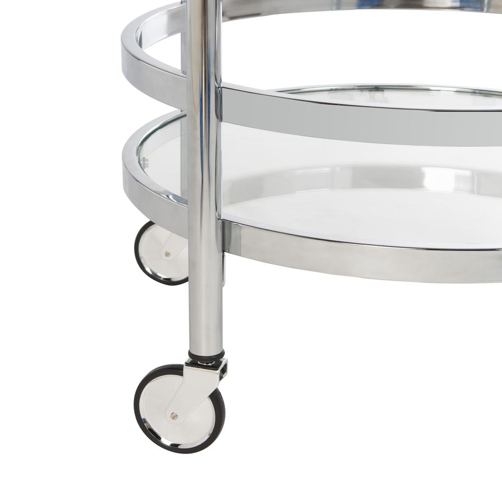 Sienna 2 Tier Round Bar Cart, Chrome