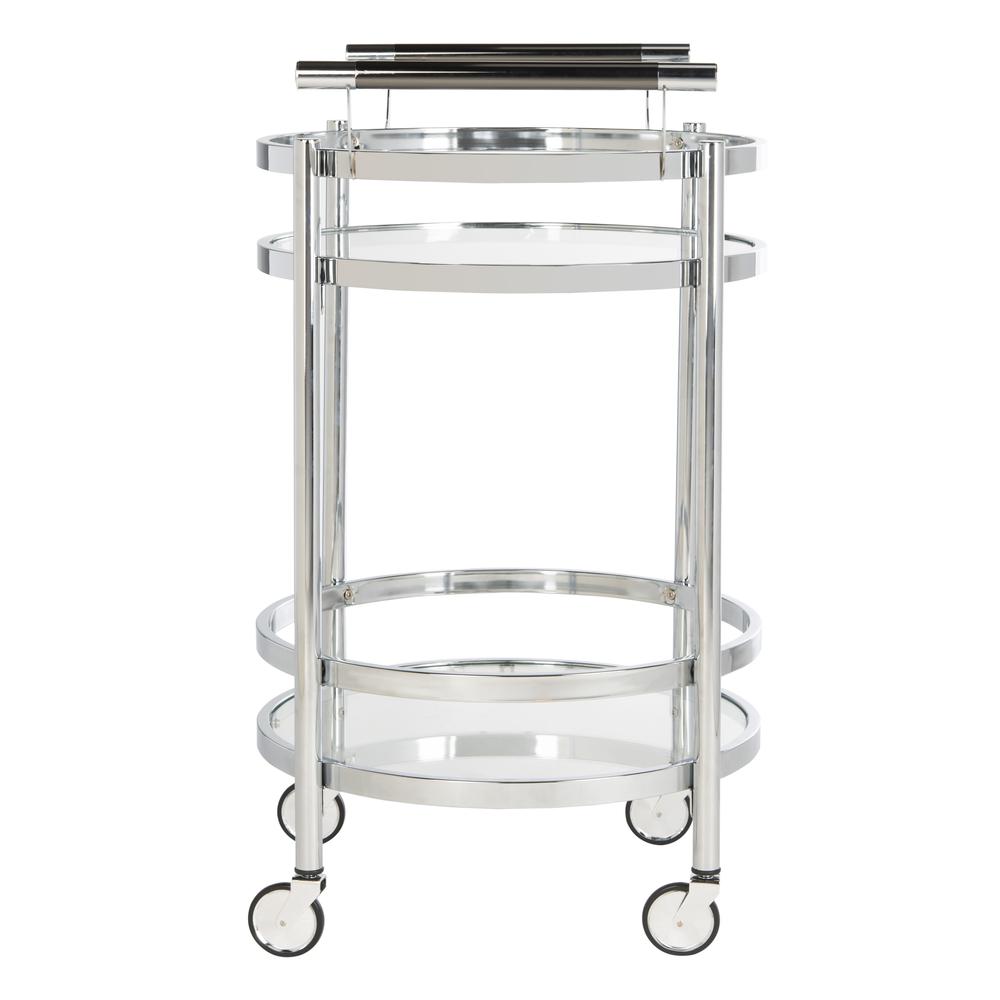 Sienna 2 Tier Round Bar Cart, Chrome