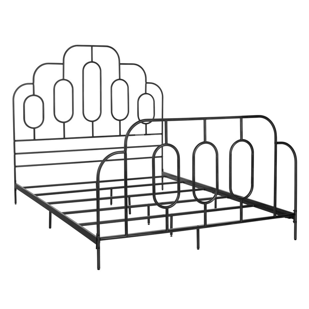 Paloma Metal Retro Bed, Full, Black