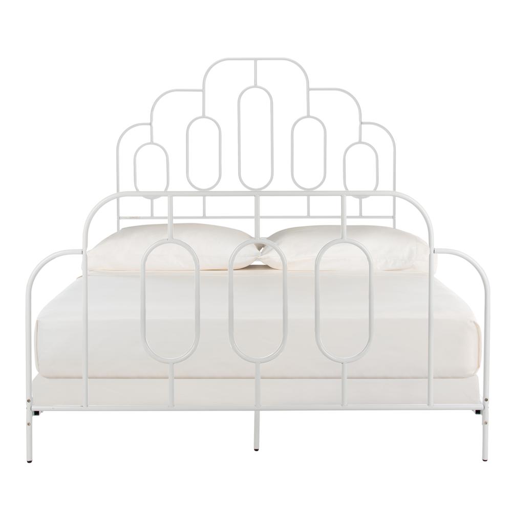 Paloma Metal Retro Bed, Full, White
