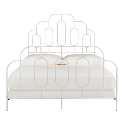 Paloma Metal Retro Bed, Full, White
