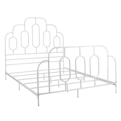 Paloma Metal Retro Bed, Full, White