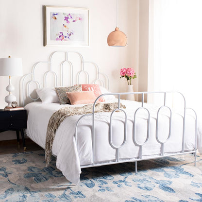 Paloma Metal Retro Bed, Queen, White