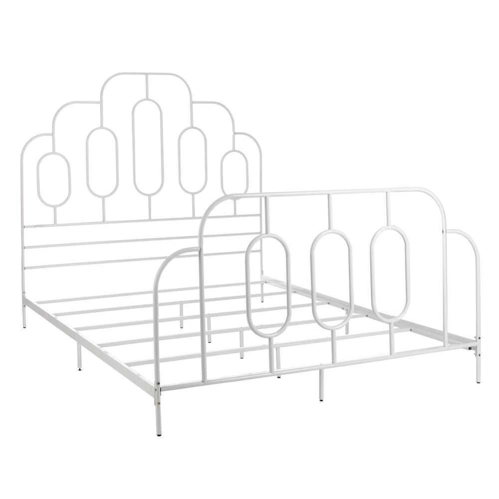 Paloma Metal Retro Bed, Queen, White