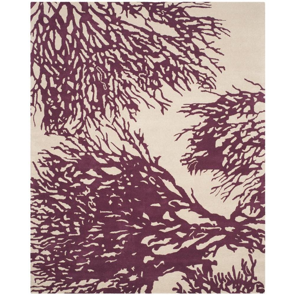 BELLA, BEIGE / PURPLE, 8' X 10', Area Rug