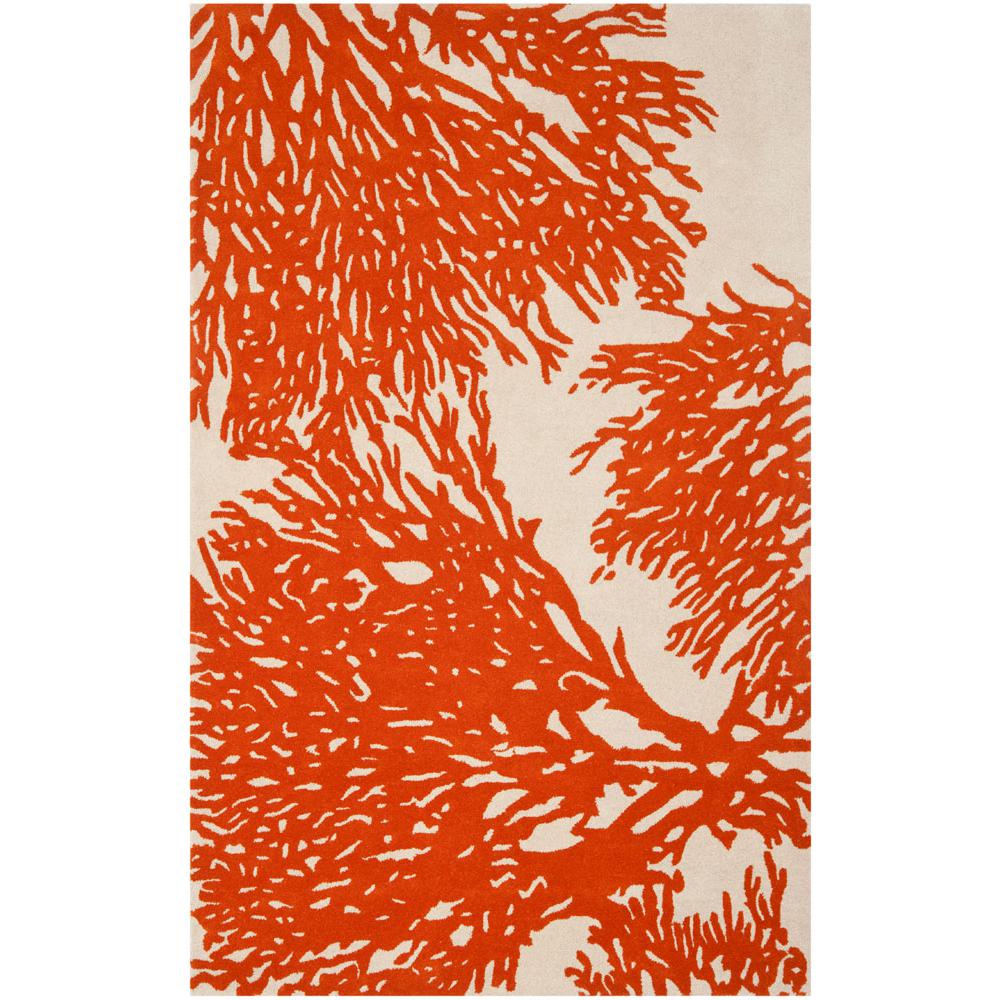 BELLA, BEIGE / TERRACOTTA, 5' X 8', Area Rug