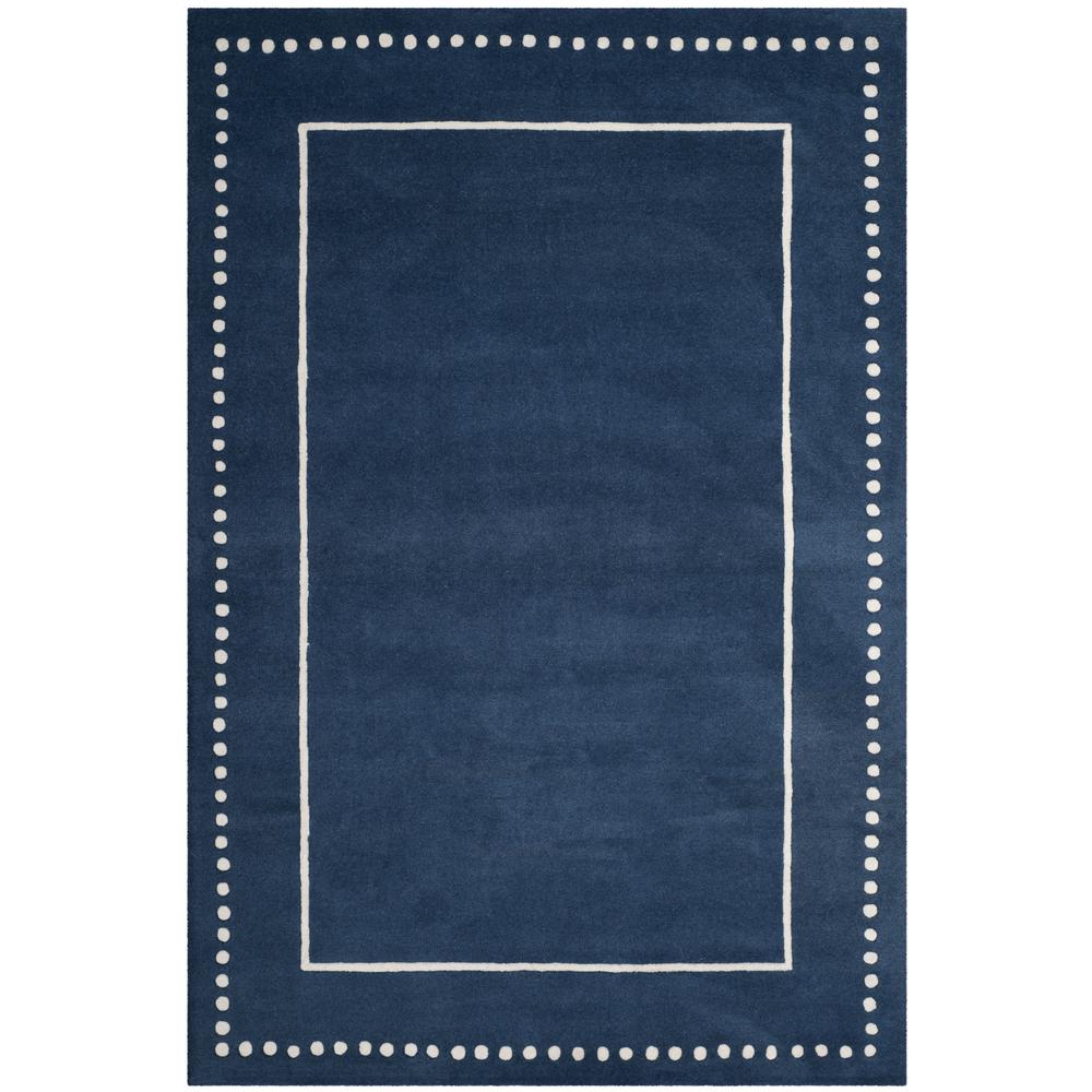 BELLA, NAVY BLUE / IVORY, 6' X 9', Area Rug