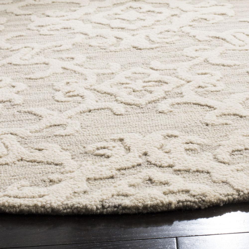 BLOSSOM, GREY / IVORY, 6' X 6' Round, Area Rug, BLM104A-6R