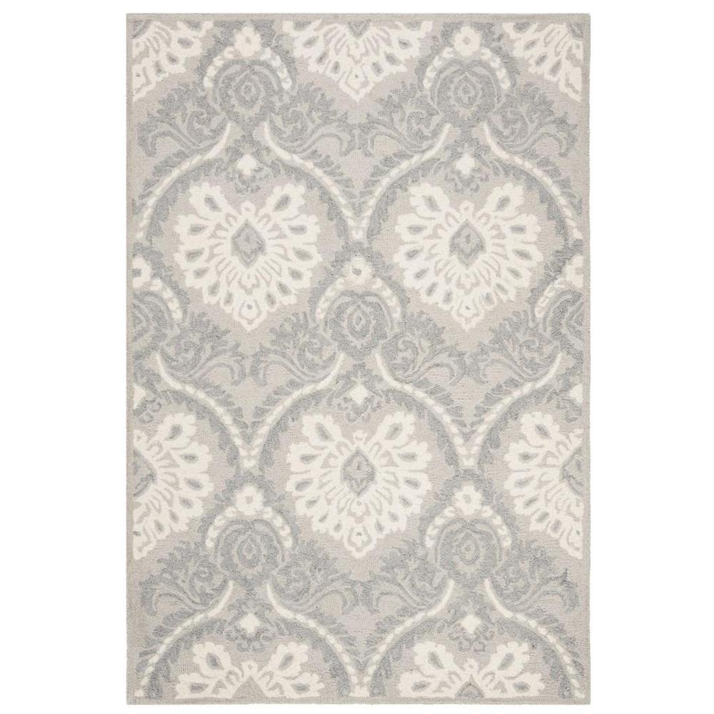 BLOSSOM, LIGHT GREY / IVORY, 4' X 6', Area Rug, BLM106A-4