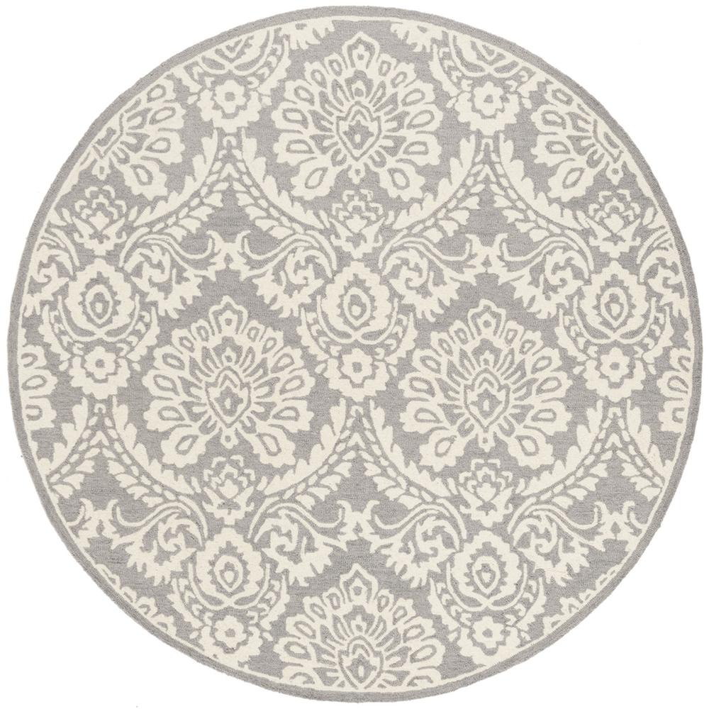 BLOSSOM, BLUE / IVORY, 6' X 6' Round, Area Rug, BLM106F-6R