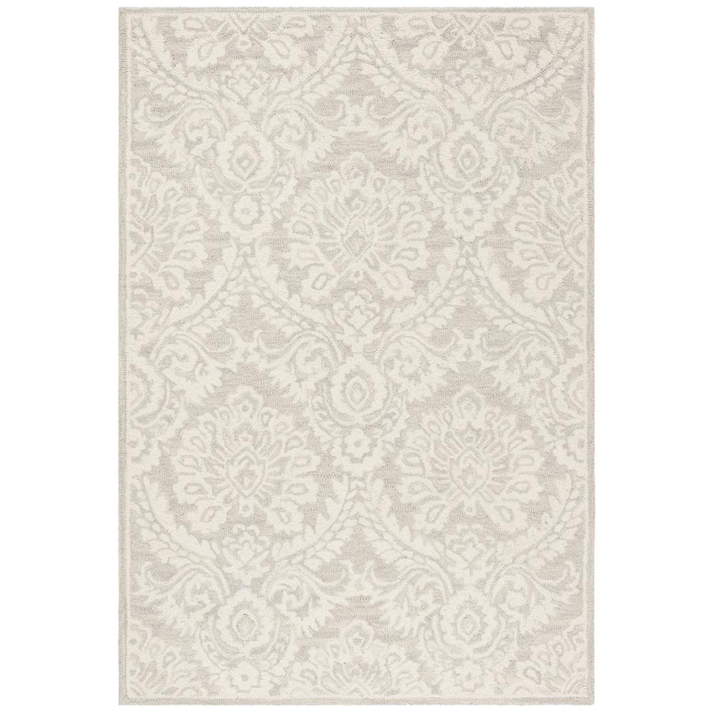 BLOSSOM, SILVER / IVORY, 4' X 6', Area Rug, BLM106G-4