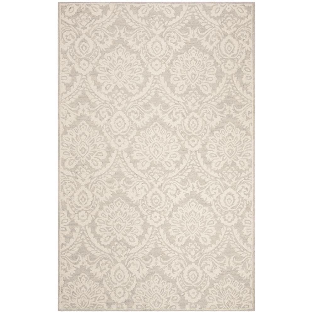 BLOSSOM, SILVER / IVORY, 5' X 8', Area Rug, BLM106G-5