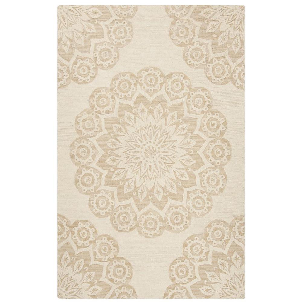 BLOSSOM, IVORY / BEIGE, 4' X 6', Area Rug