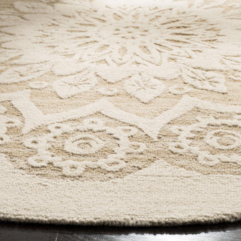 BLOSSOM, IVORY / BEIGE, 6' X 6' Round, Area Rug