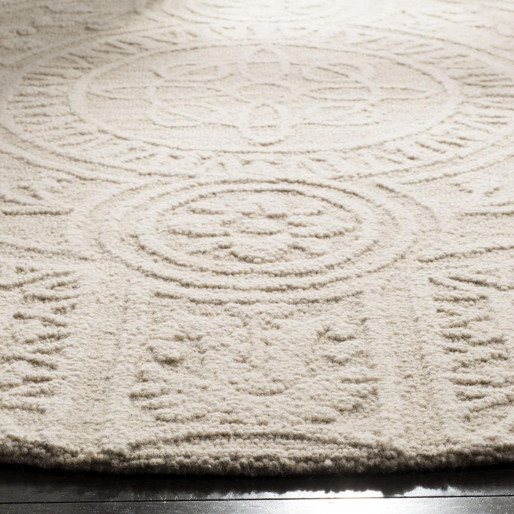 BLOSSOM, LIGHT GREY / IVORY, 6' X 6' Round, Area Rug, BLM109F-6R
