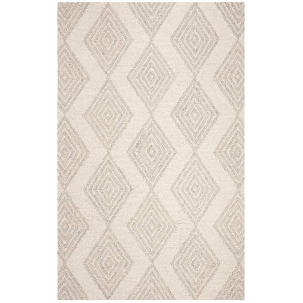 BLOSSOM, IVORY / SILVER, 5' X 8', Area Rug