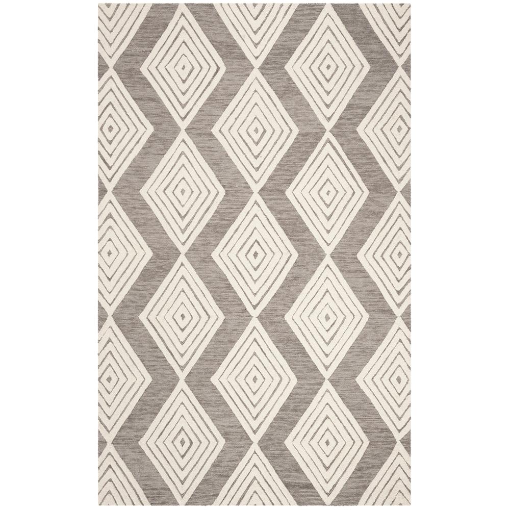BLOSSOM, DARK GREY / IVORY, 5' X 8', Area Rug, BLM111F-5