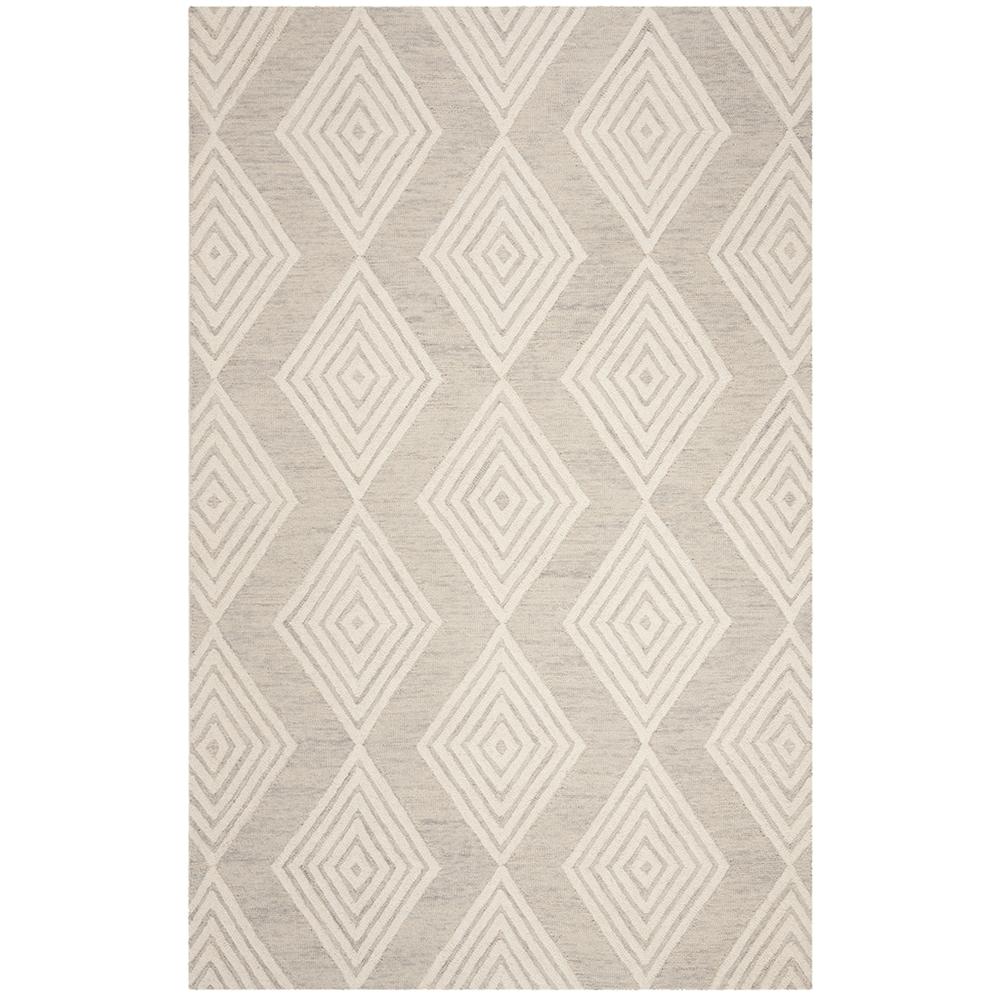 BLOSSOM, SILVER / IVORY, 5' X 8', Area Rug, BLM111G-5