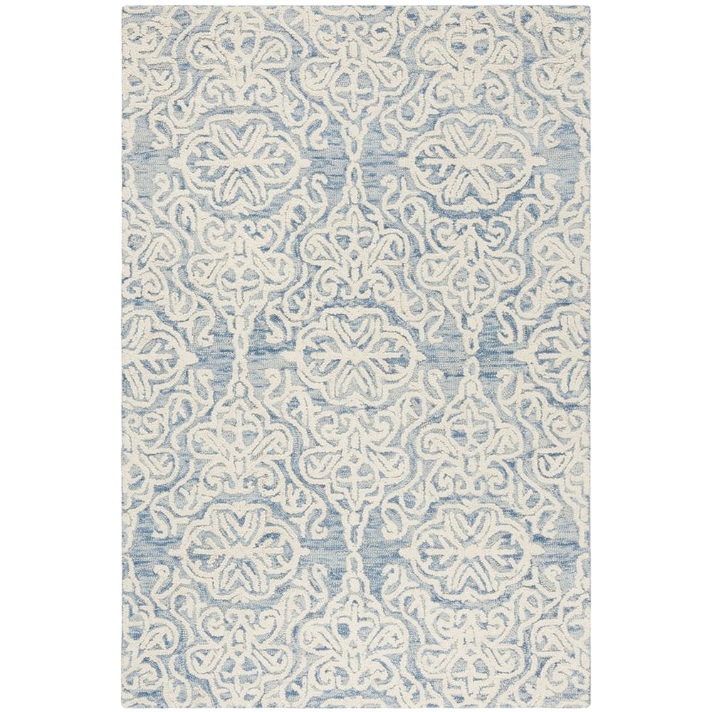BLOSSOM, BLUE / IVORY, 4' X 6', Area Rug, BLM112M-4