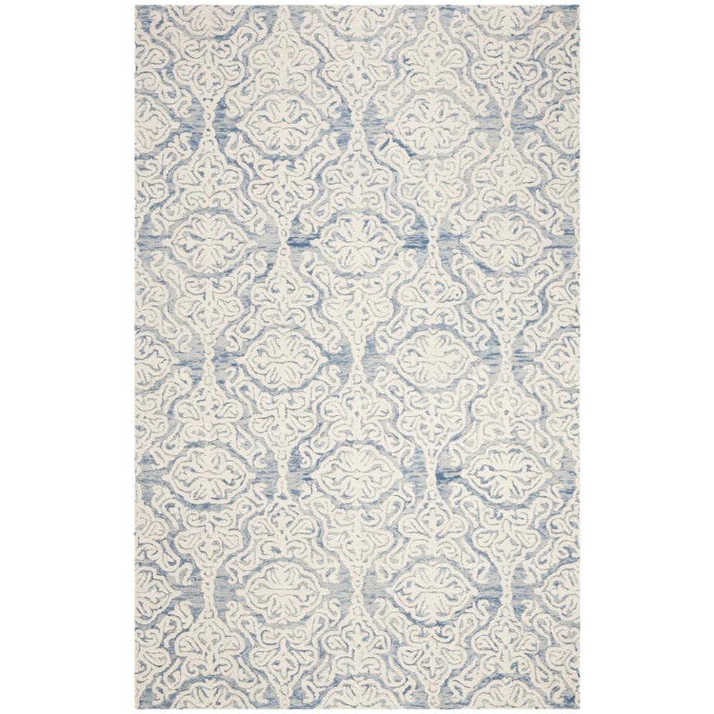 BLOSSOM, BLUE / IVORY, 5' X 8', Area Rug, BLM112M-5