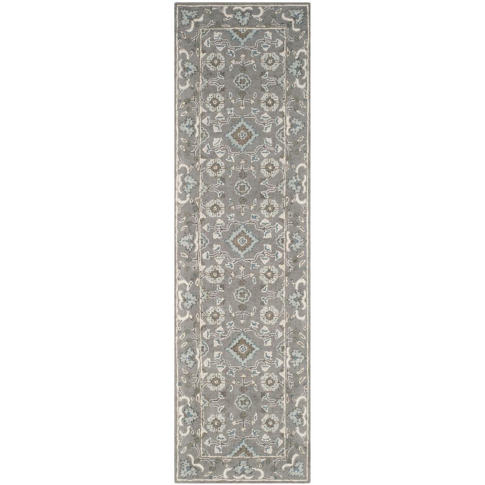 BLOSSOM, GREY, 2'-3" X 12', Area Rug
