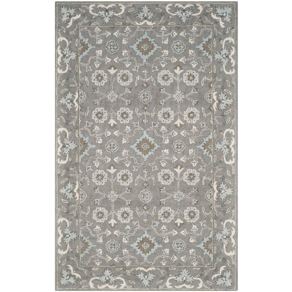BLOSSOM, GREY, 5' X 8', Area Rug