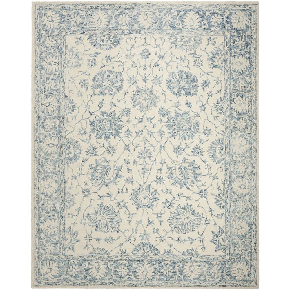 BLOSSOM, IVORY / BLUE, 8' X 10', Area Rug, BLM351A-8