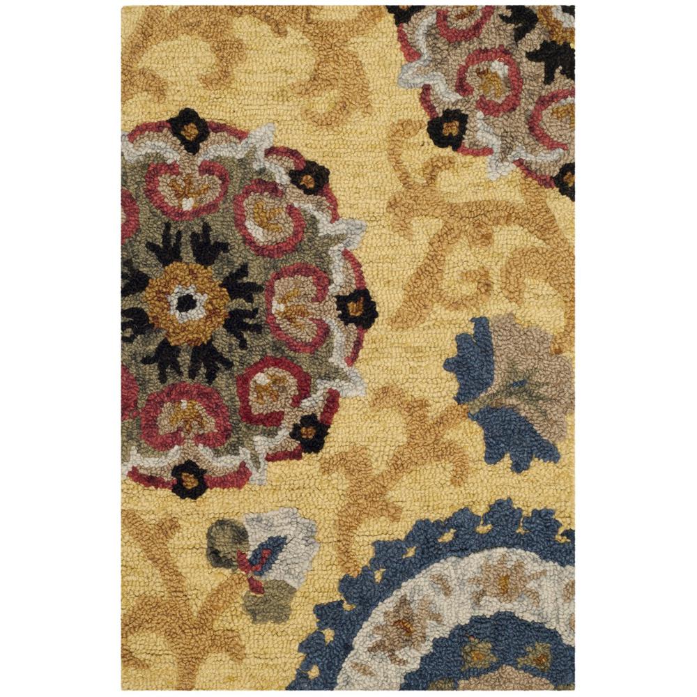 BLOSSOM, GOLD / MULTI, 2' X 3', Area Rug