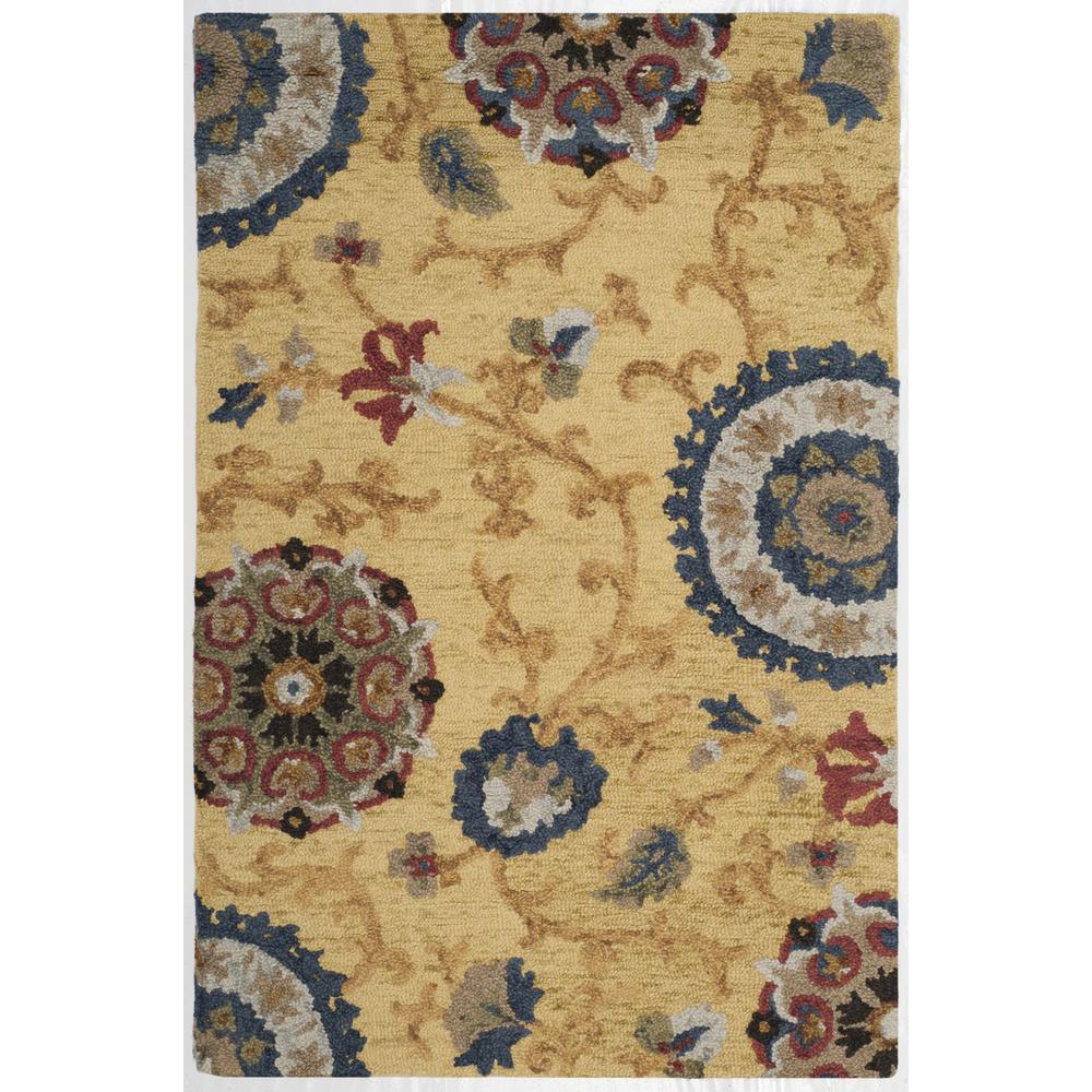 BLOSSOM, GOLD / MULTI, 4' X 6', Area Rug