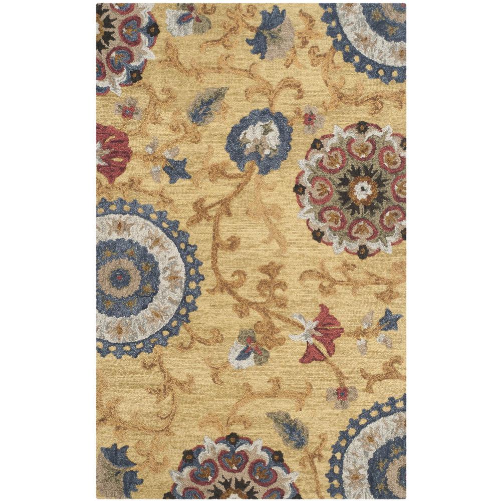 BLOSSOM, GOLD / MULTI, 5' X 8', Area Rug