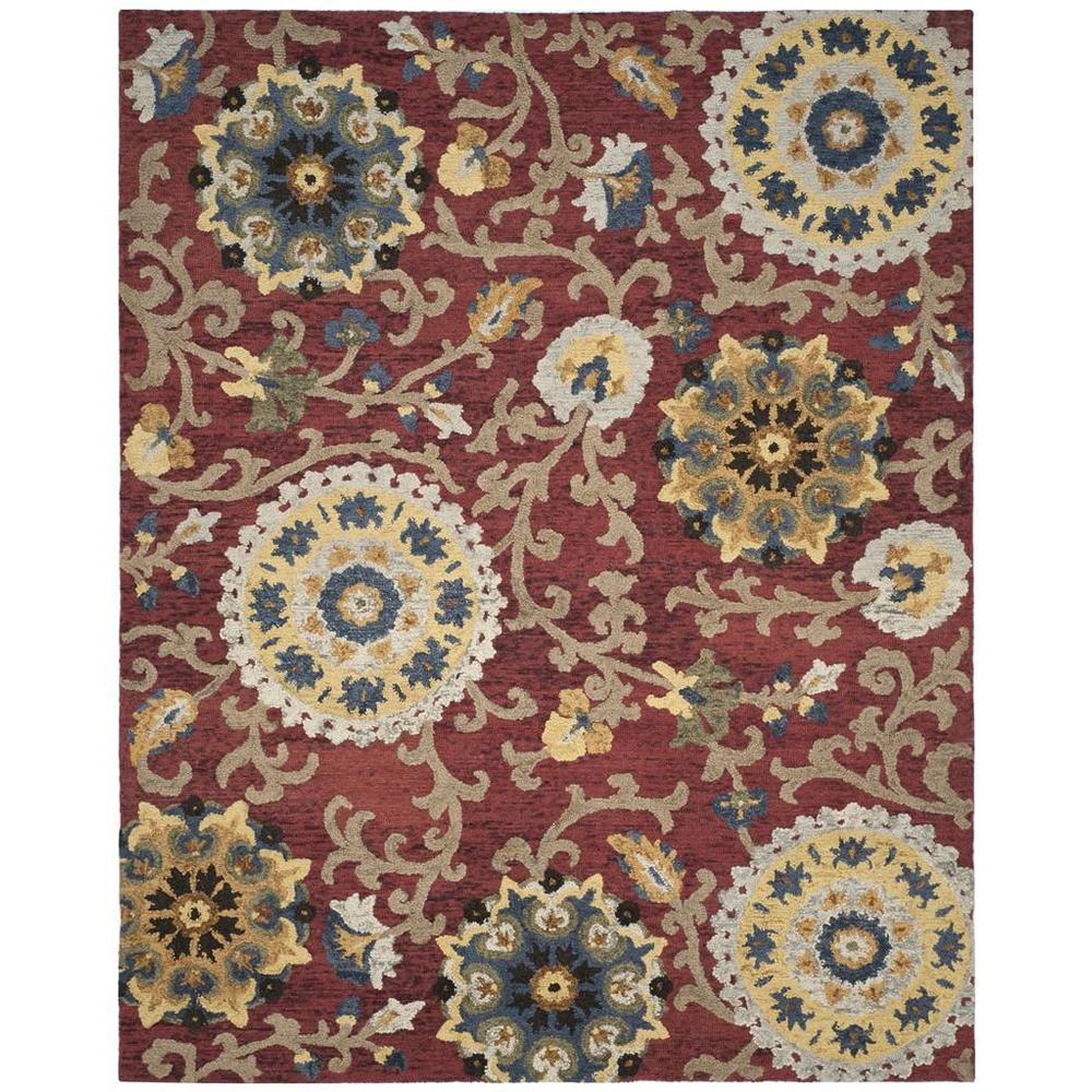 BLOSSOM, RED / MULTI, 10' X 14', Area Rug