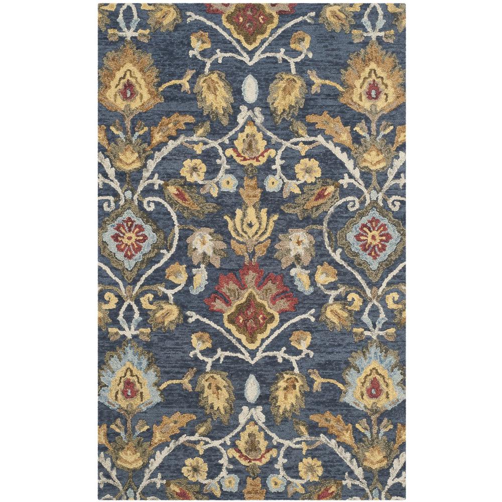 BLOSSOM, NAVY / MULTI, 5' X 8', Area Rug, BLM402A-5