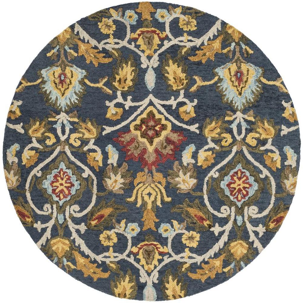 BLOSSOM, NAVY / MULTI, 6' X 6' Round, Area Rug, BLM402A-6R