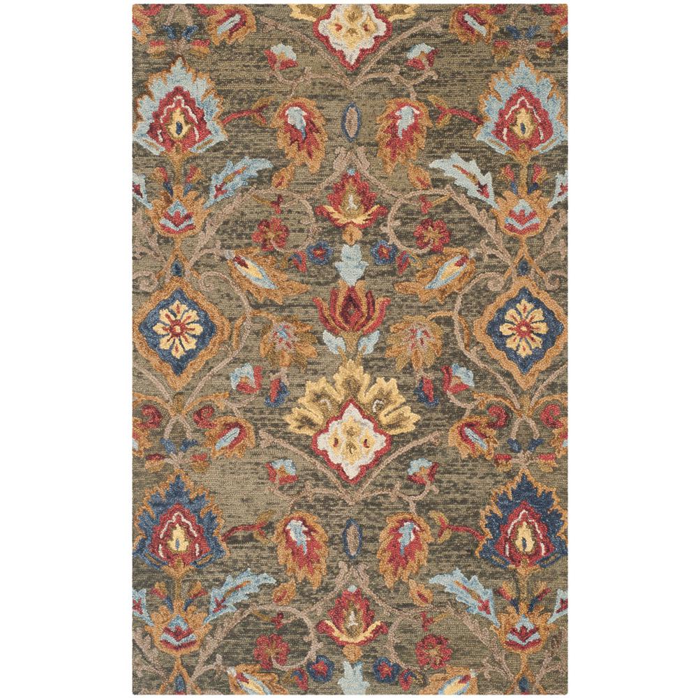 BLOSSOM, GREEN / MULTI, 5' X 8', Area Rug
