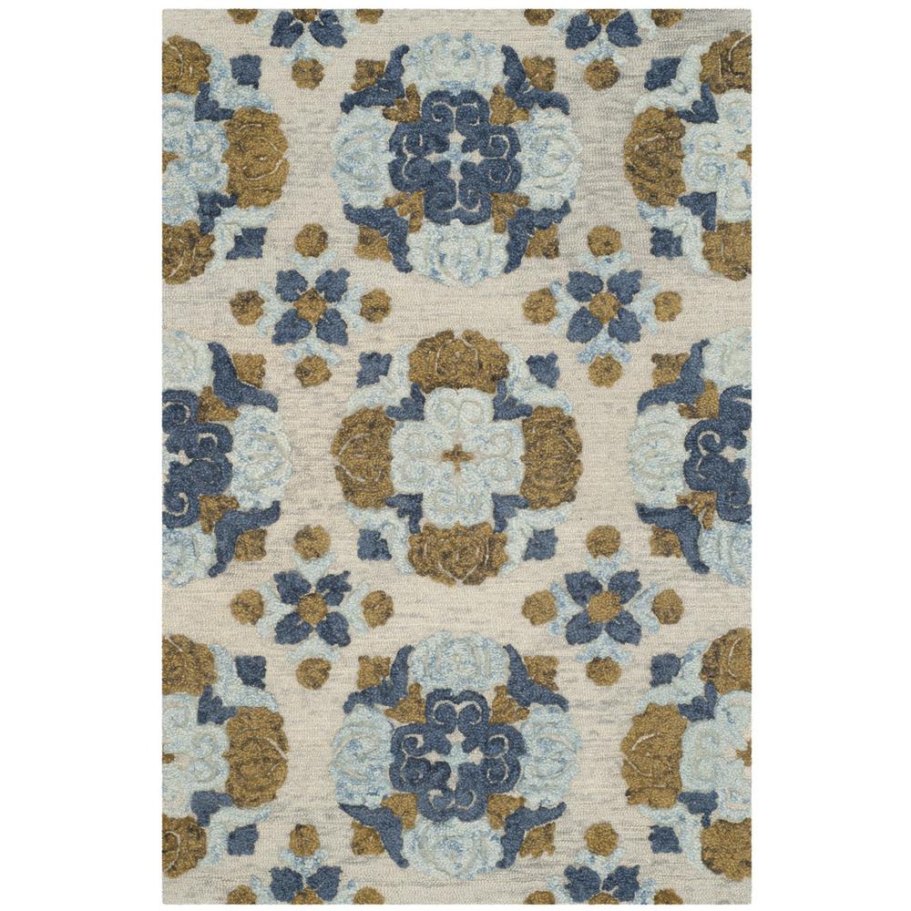 BLOSSOM, BEIGE / MULTI, 4' X 6', Area Rug