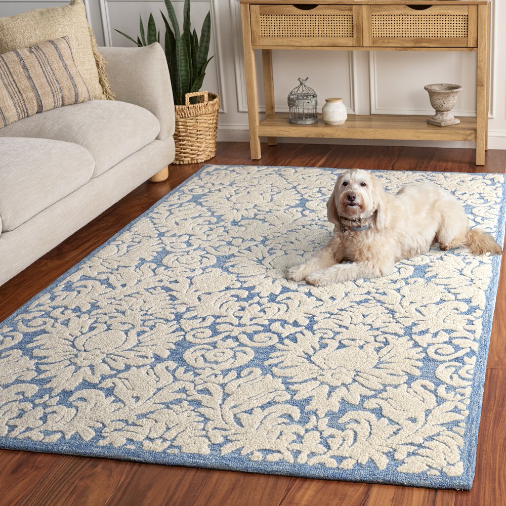 Blossom 413 - Blue / Ivory - 5'-0" x 8'-0"