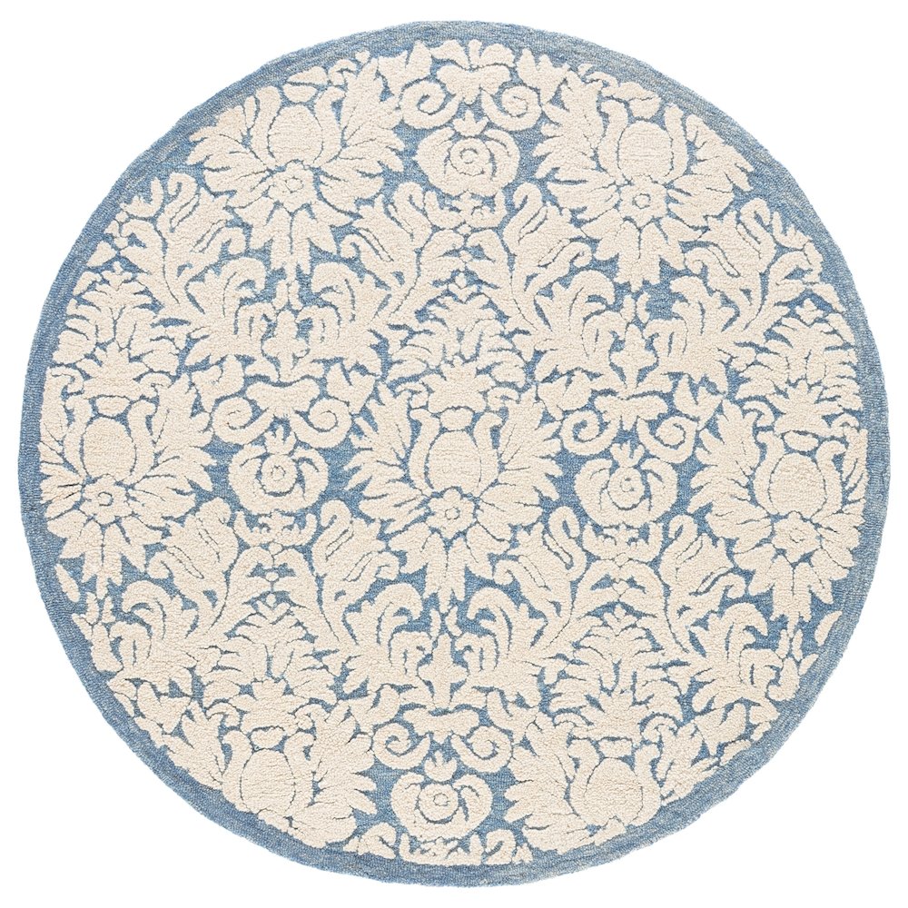 Blossom 413 - Blue / Ivory - 6'-0" x 6'-0"