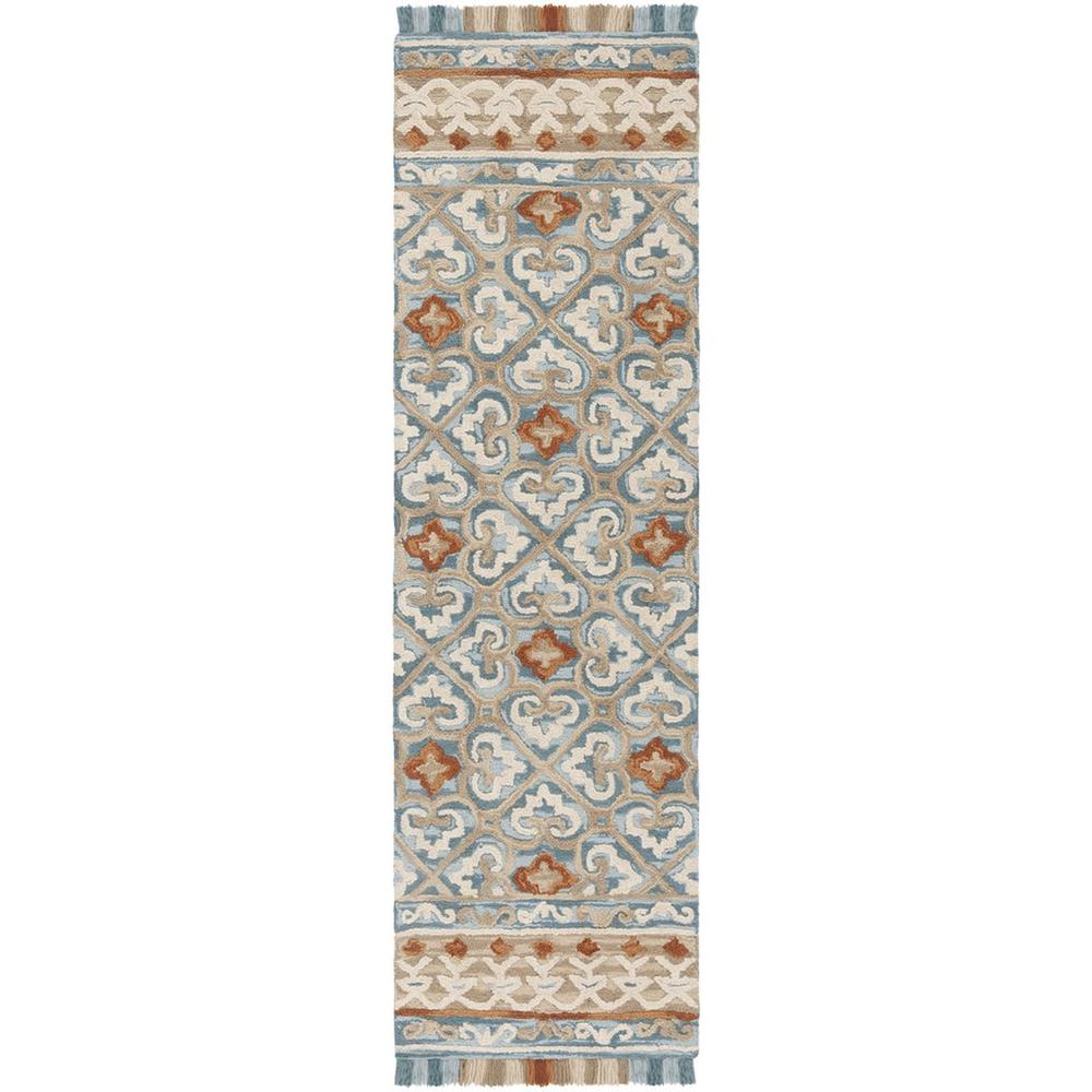 BLOSSOM, IVORY / BLUE, 2'-3" X 8', Area Rug, BLM420B-28