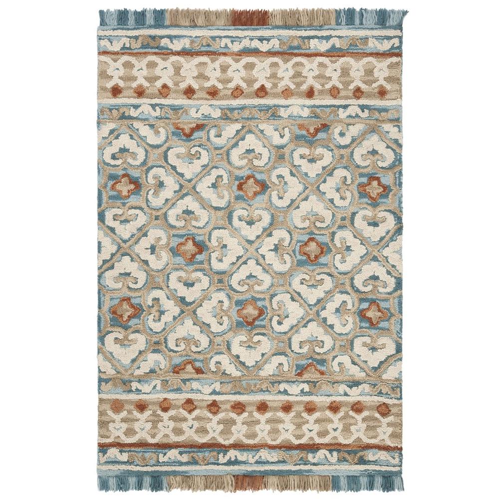 BLOSSOM, IVORY / BLUE, 4' X 6', Area Rug, BLM420B-4