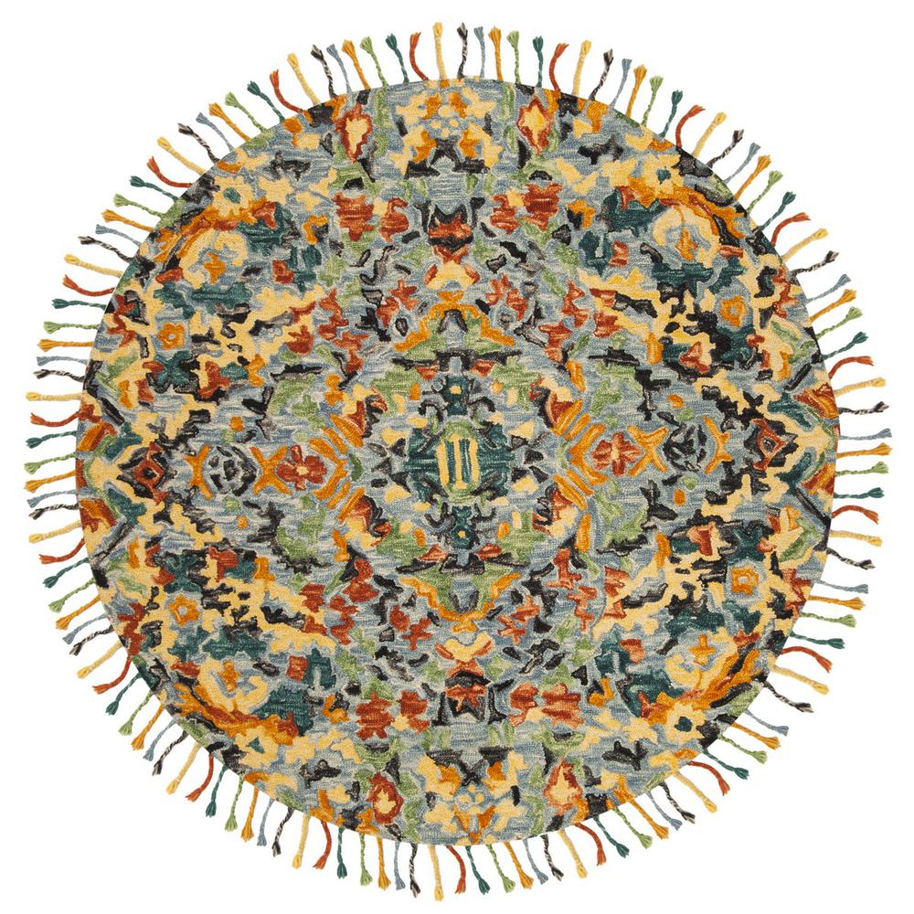 BLOSSOM, BLUE / MULTI, 6' X 6' Square, Area Rug